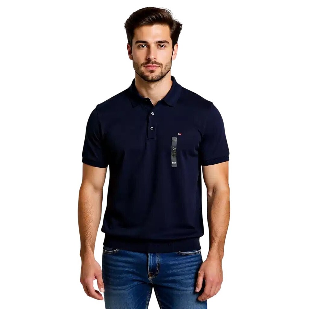 Tommy Hilfiger Mens Navy Blue Knit Cotton Polo Shirt XXL MW37396 NWT 400 DW5